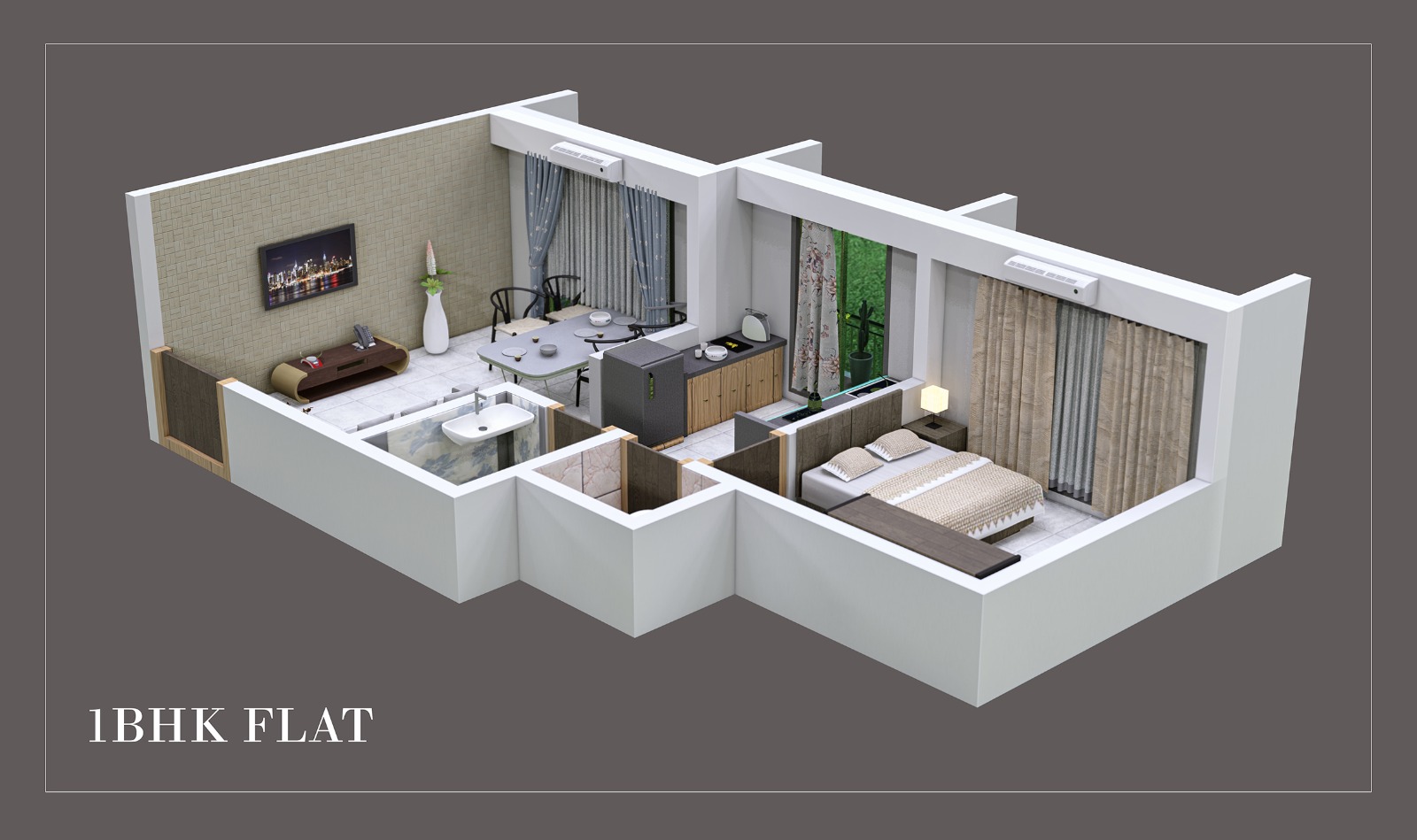 1 BHK residence interior Vasai Virar